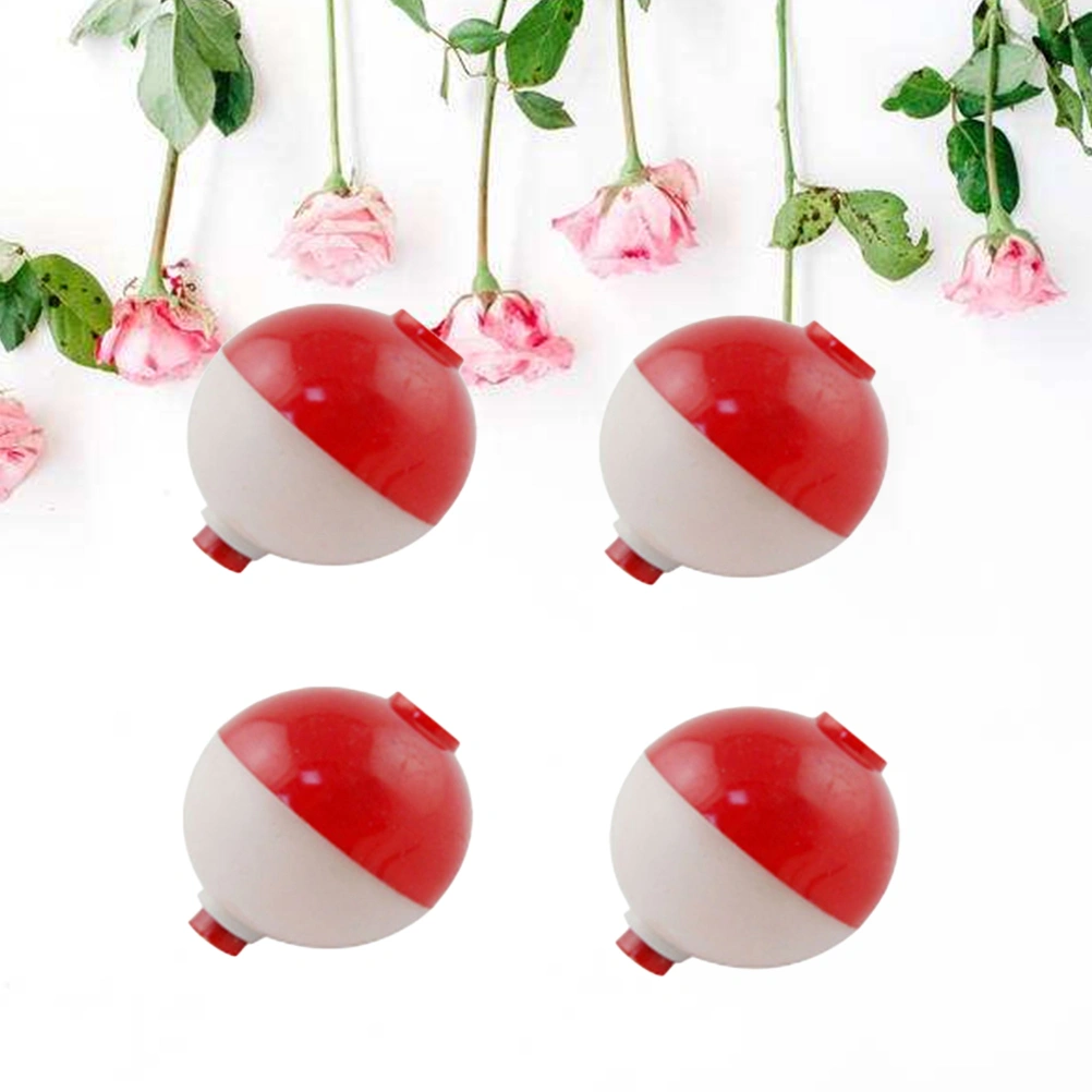 30pcs/lot 1 Inch Size Fishing Bobber Buoy Float Sea Fishing Floats Plastic Floats for Fishing Vissen Dobbers (Red and White)