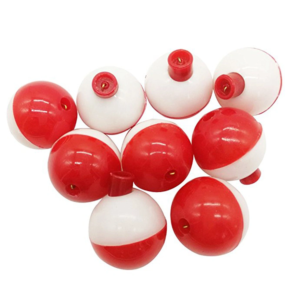 30pcs/lot 1 Inch Size Fishing Bobber Buoy Float Sea Fishing Floats Plastic Floats for Fishing Vissen Dobbers (Red and White)