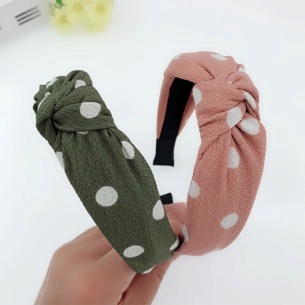 5pcs Fabrics Wide Side Headband Knot Wave Point Hair Band Headdress for Women Girls (Random Color)