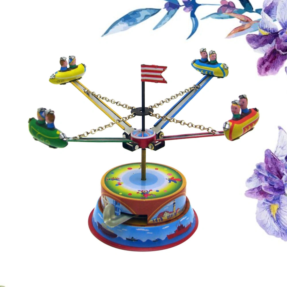 1pc Iron Rotating Ship Iron Amusement Park Iron Toy Photography Props Creative Gifts for Kids