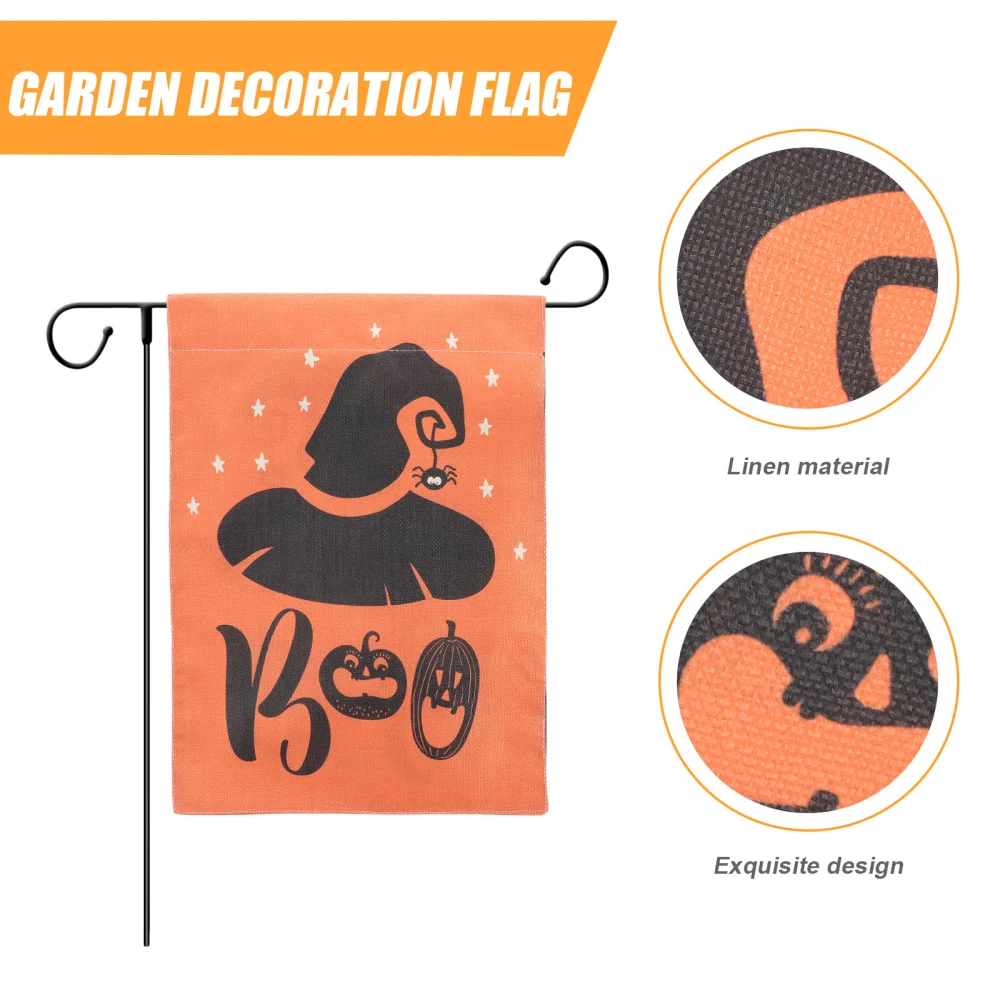 2pcs Halloween Garden Flag Double Sided Vertical Decor for Halloween Holiday Garden Yard