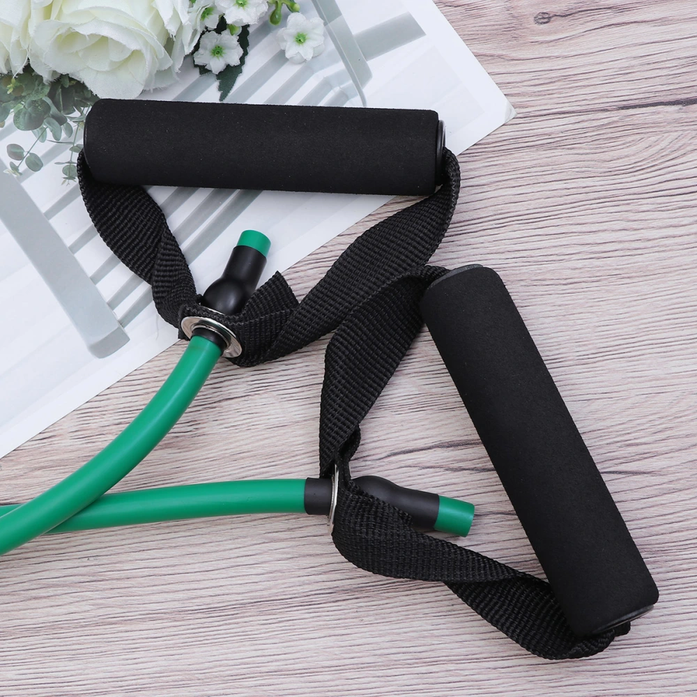 1pc Yoga Elastic Fitness Exercise Pull Rope Exercise Resistance Bands Workout Bands with Handle for Women (Black + Red)