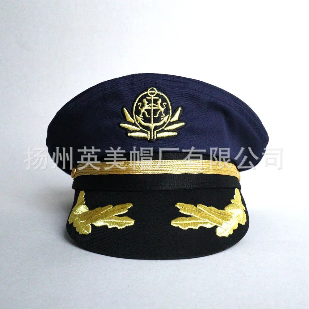 Embroidered Sailor Hat Boat Captain Hat Cosplay Party Costume Accessory