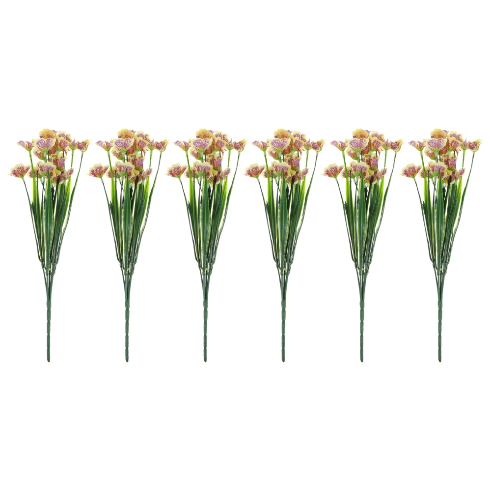 6Pcs Simulated Flower Bouquet Wedding Home Decorative Bouquet Chic Flower Adorn