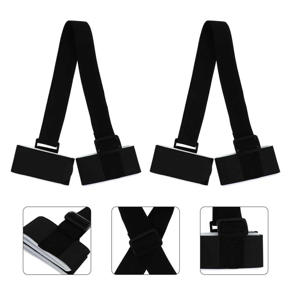 2Pcs Ski Board Fixed Straps Hand-held Skis Shoulder Straps Ski Fixing Straps (Black)