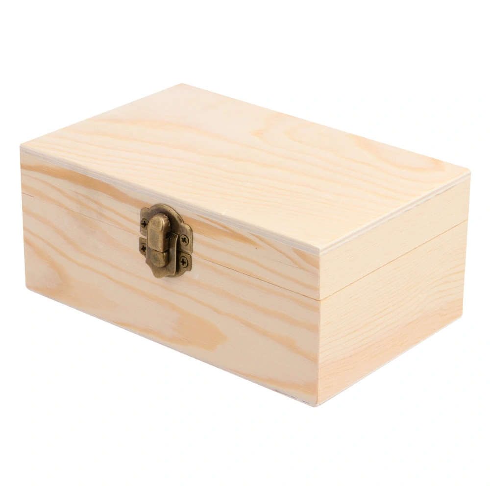 Wooden Jewelry Box Handcraft DIY Jewelry Box Jewelry Storage Box Simple Wooden Jewelry Box (Rectangle)