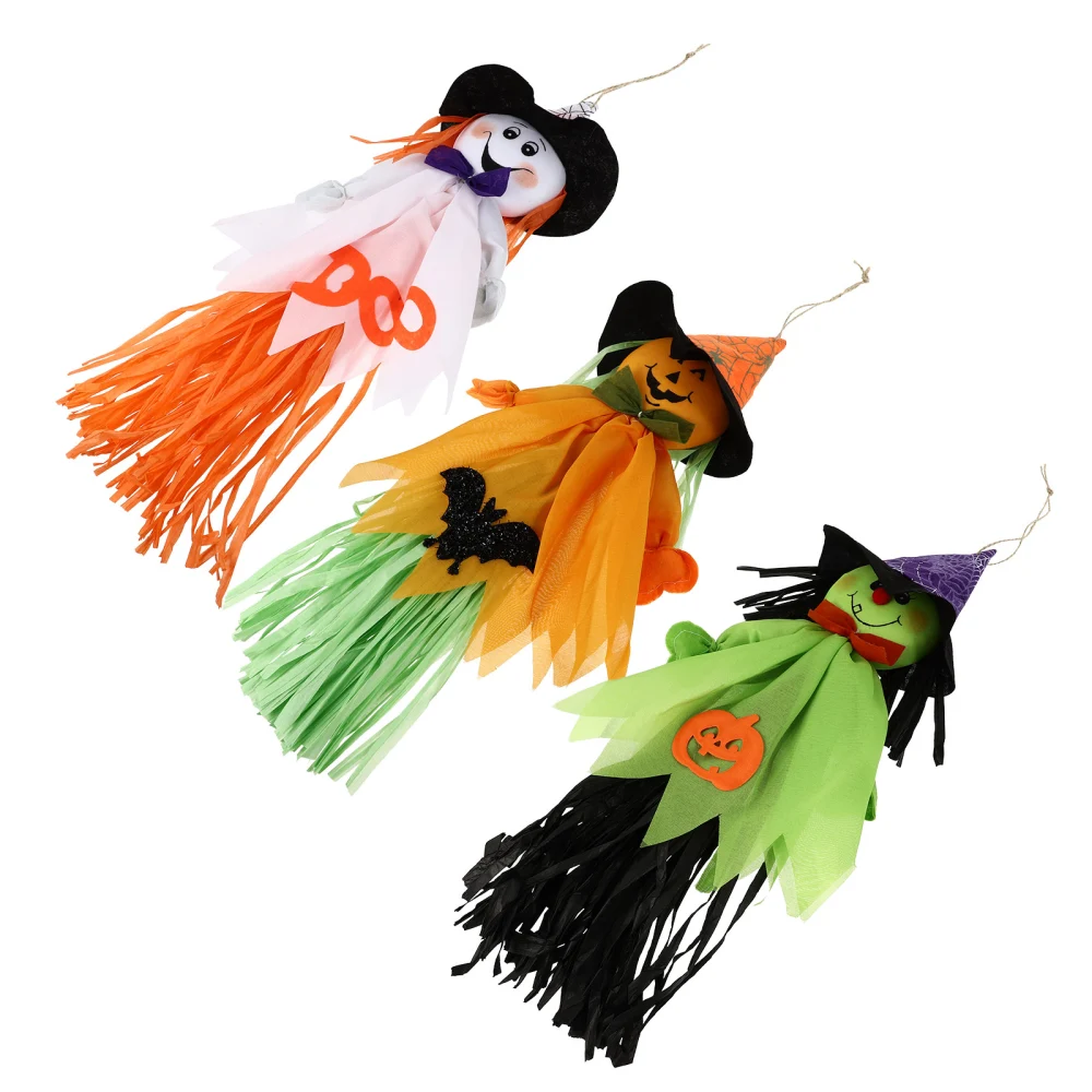 3pcs Exquisite Halloween Festival Decorations Adorable Witch Hanging Props