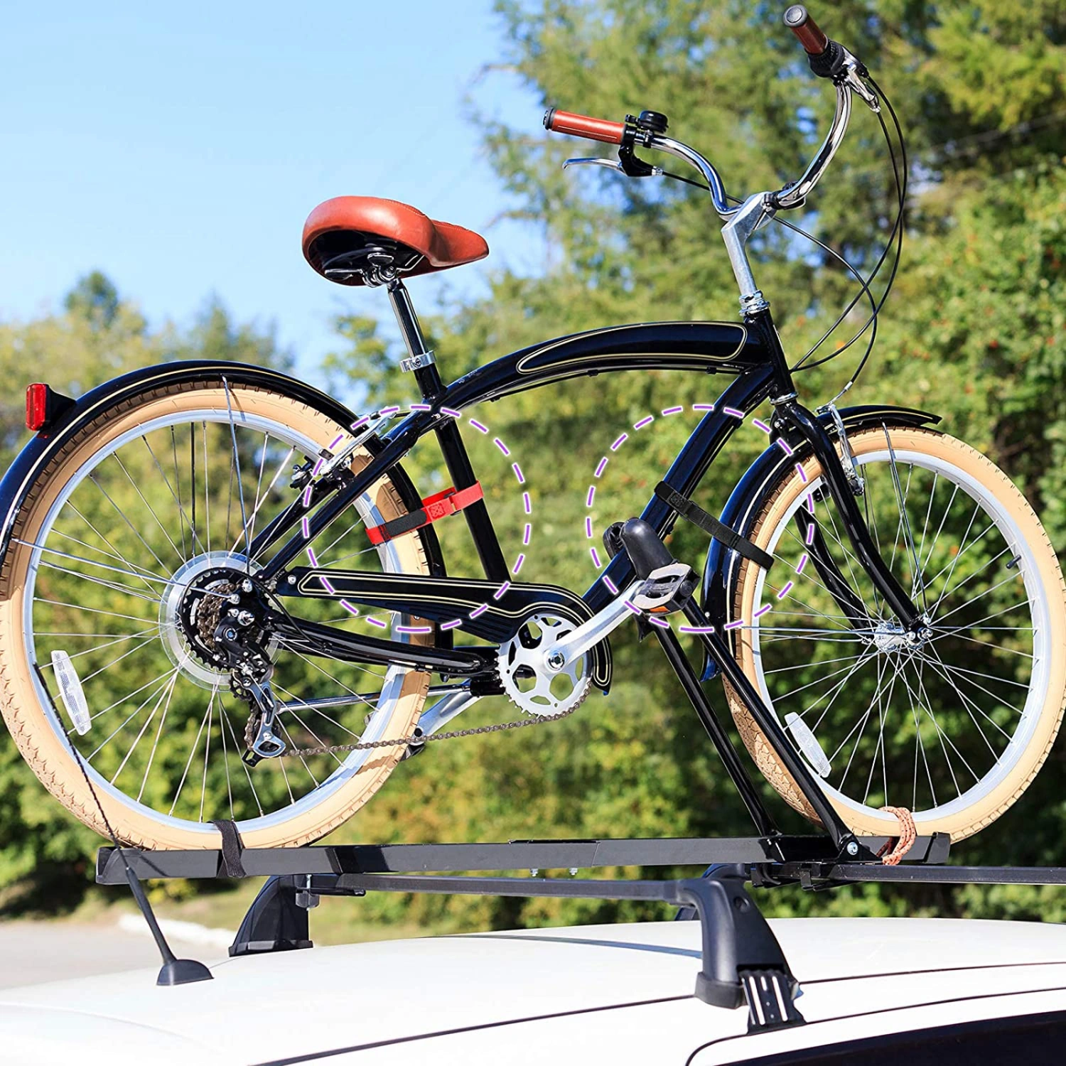 15PCS Bike Rack Strap Adjustable Bike Cinch Strap Durable Wheel Strap