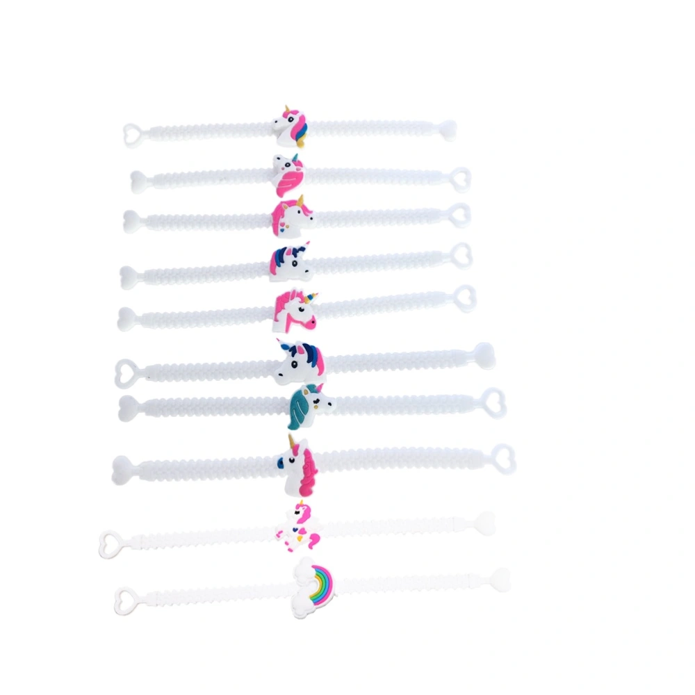 30Pcs PVC Unicorn Decoration Kids Cosplay Silicone Bracelet Hand Rings for Gifts Party Supplies (Mixed Style)