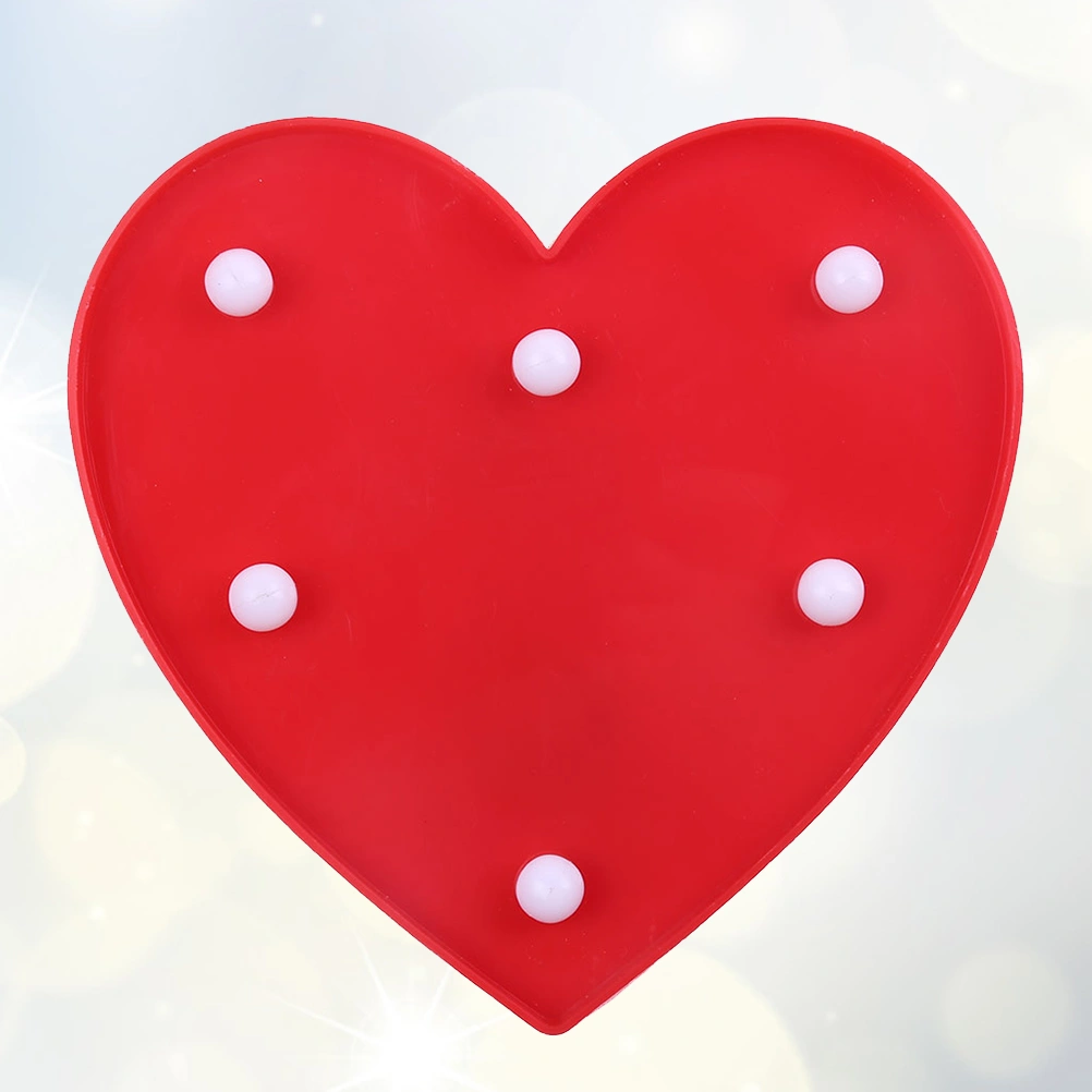 LED Night Lamp Loving Heart Shaped Decorative Lamp Lighting Bedroom Decor Luminous Party Props Gift for Valentine's Day No Battery