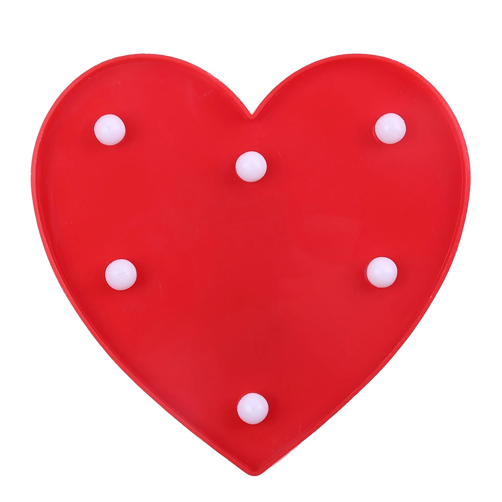 LED Night Lamp Loving Heart Shaped Decorative Lamp Lighting Bedroom Decor Luminous Party Props Gift for Valentine's Day No Battery