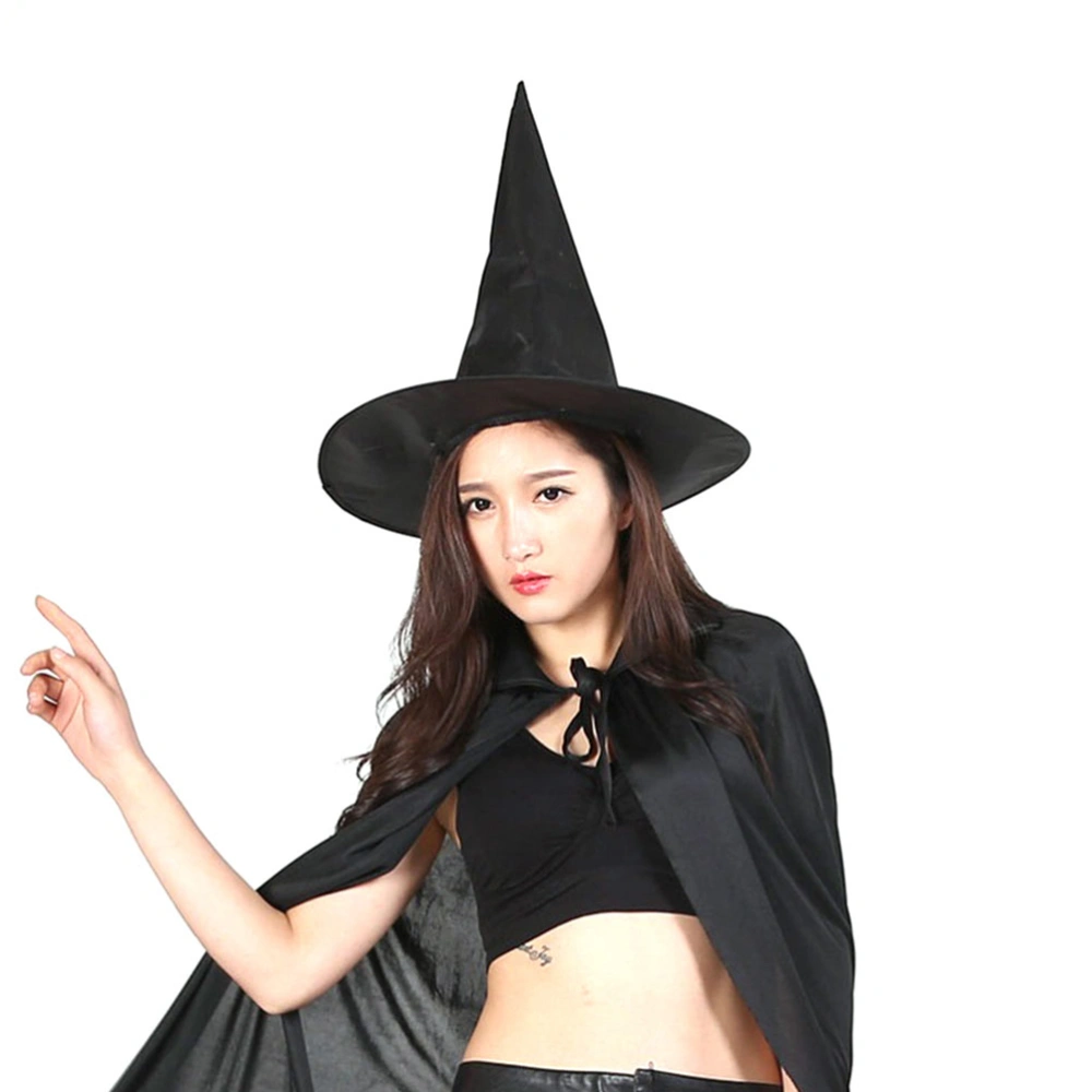 6pcs Halloween Witch Hat Wizard Hat Party Cosplay Props Dress Up Costume Accessory