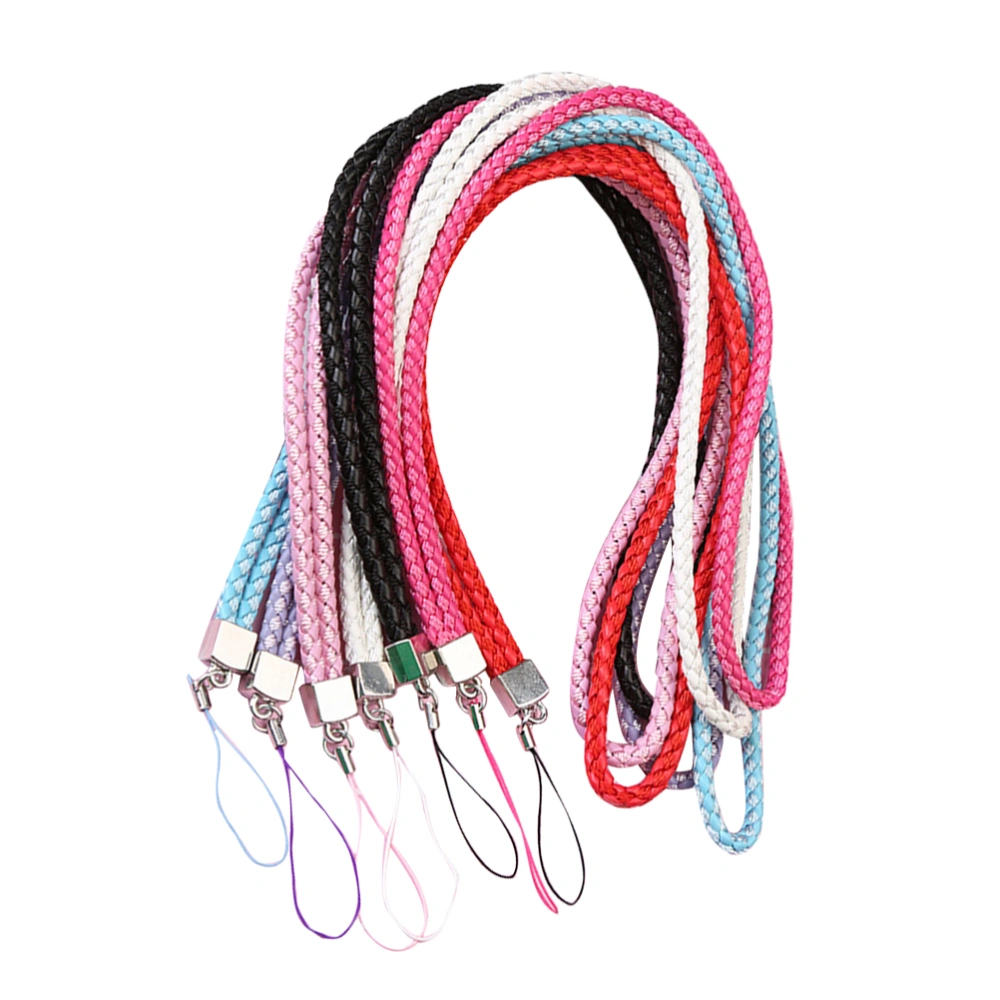 10pcs Detachable Cell Phone Neck Lanyard Candy Color Braided Strap for Smartphone ID Badge Camera Mp3 PSP USB(Random Color)