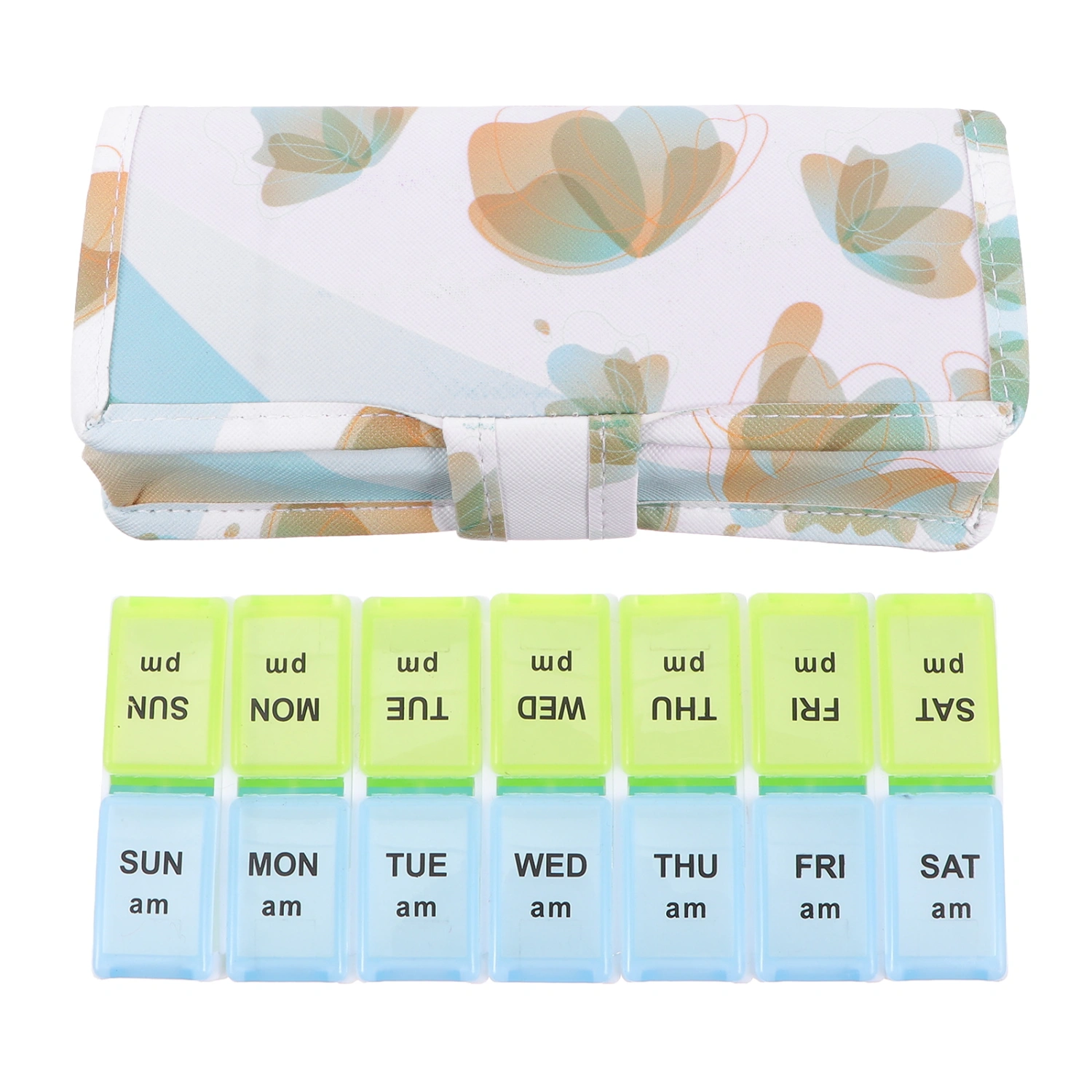 Pill Organizer 2 Times A Day Weekly Pill Box Case Medicine Box with Storage Bag