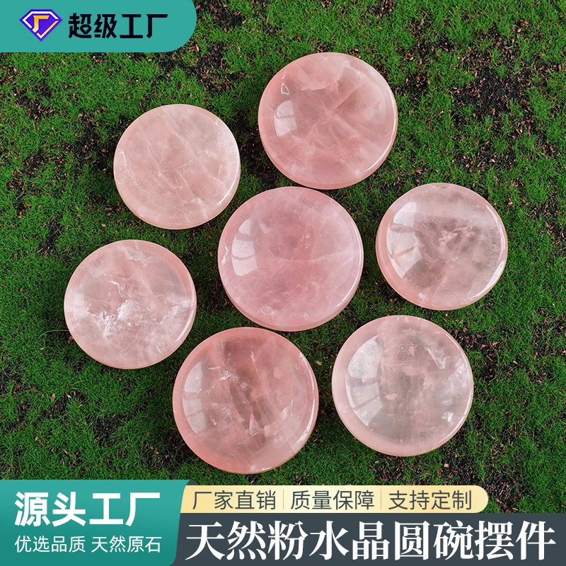 Crystal Bowl Round Shape Crystal Decorative Bowl Crystal Stone Jewelry Tray Home Office Decor