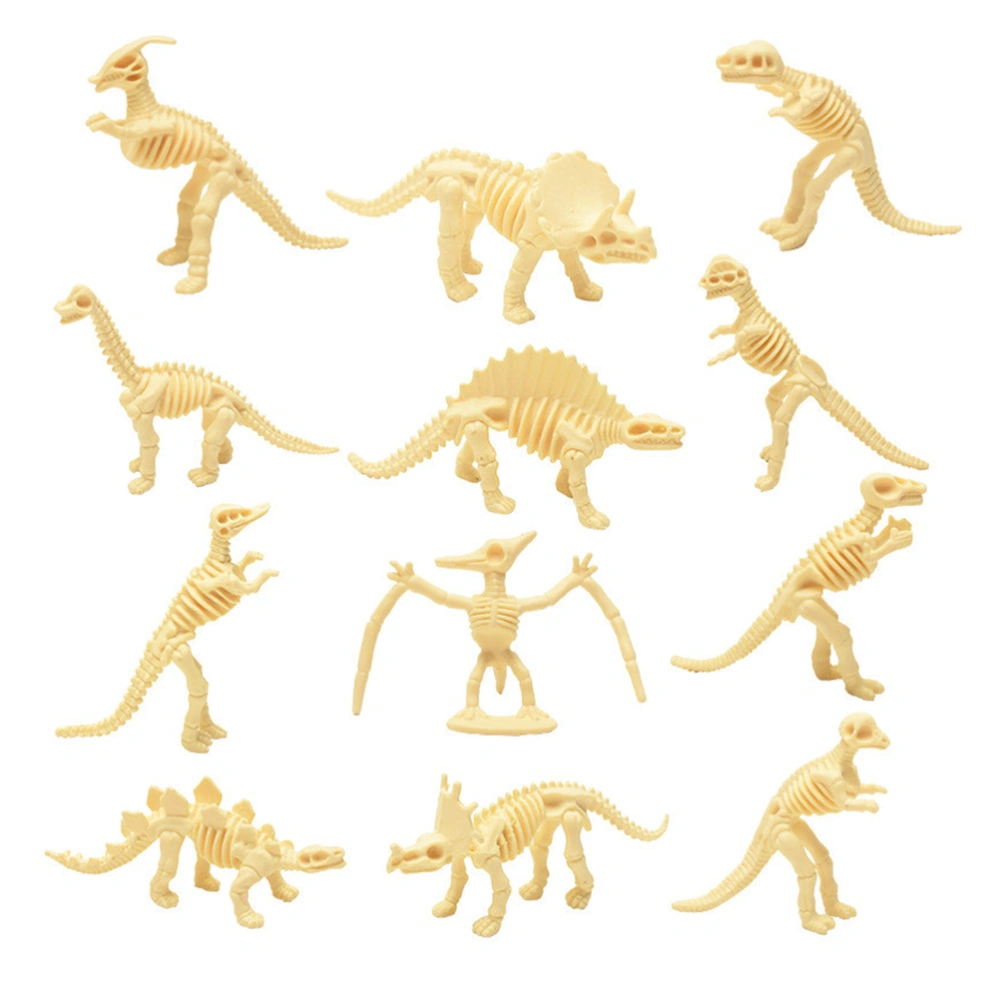 12pcs Lifelike Dinosaurs Skeleton Models  Dinosaurs Ornaments (Random Style)