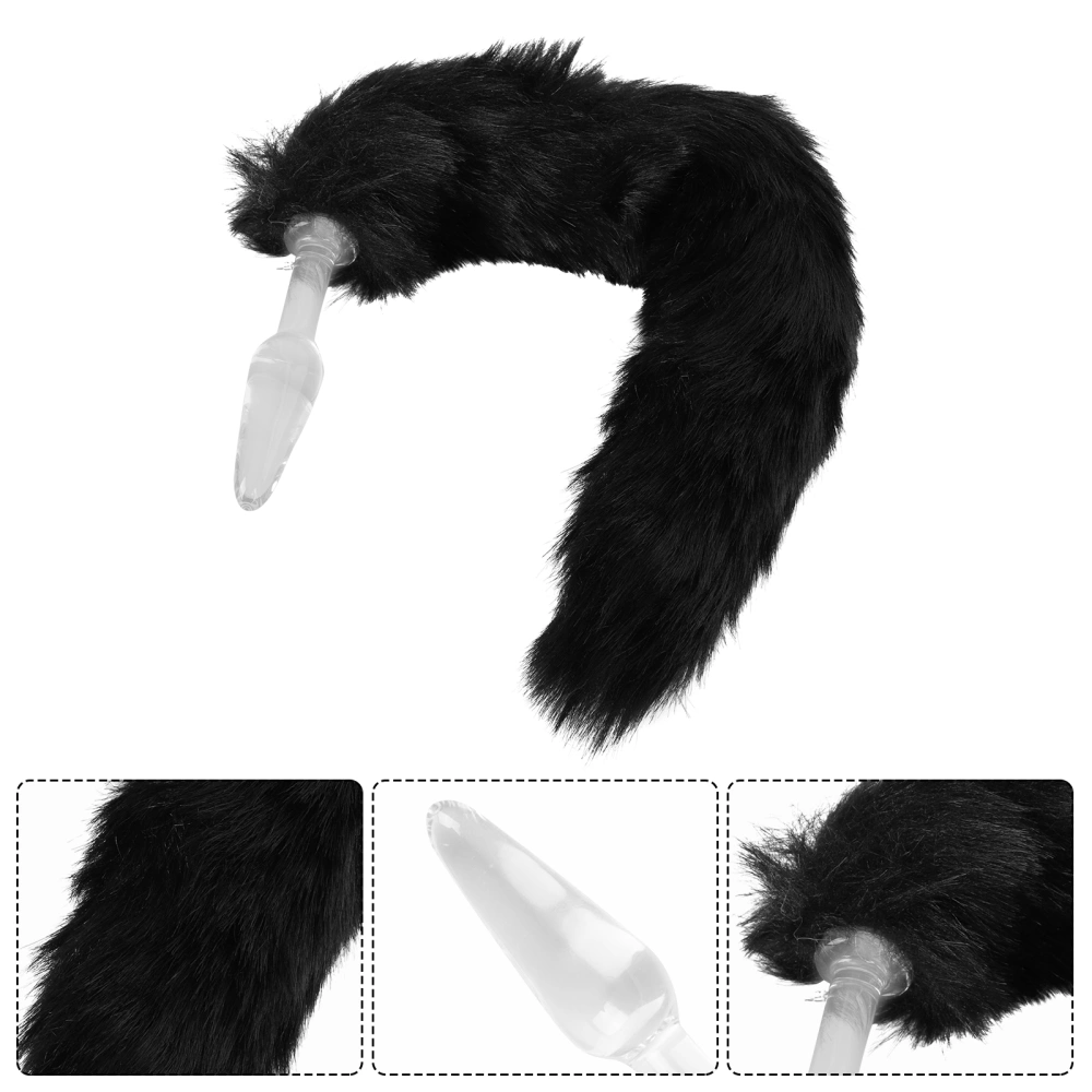 Glass Anal Plug with Animal Tail Creative Sexy Adult Erotic Toy Anal Stimulation