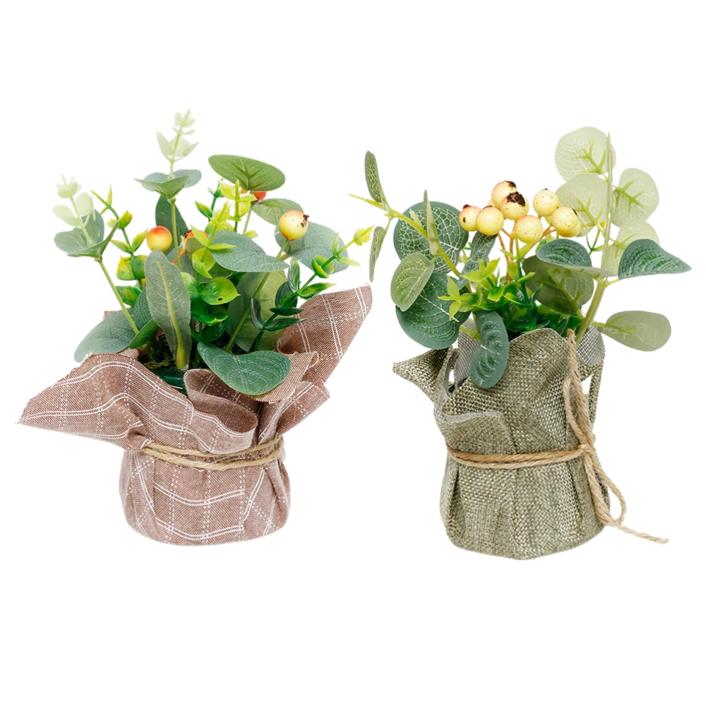 2pcs Artificial Plant Adornment Simulation Plant Decor Fake Potted Plant Decor