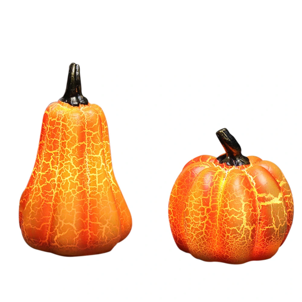 2pcs Halloween Resin Pumpkin Lantern Night Light Party Home Bar Decoration Lamp