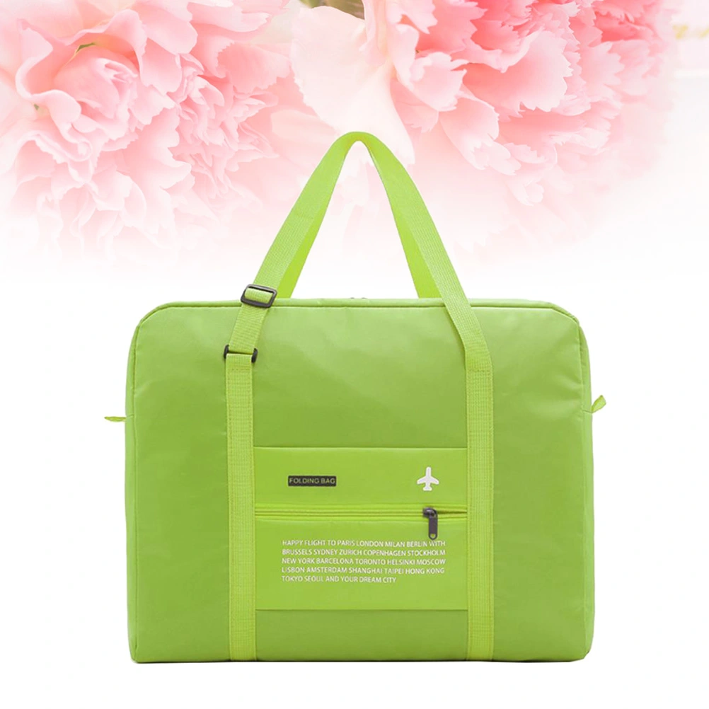 Polyester Waterproof Portable Travel Bag Large Capacity Packable Lightweight Foldable Hand Bag Luggage Duffle Bag for Fitness Shopping (Green)