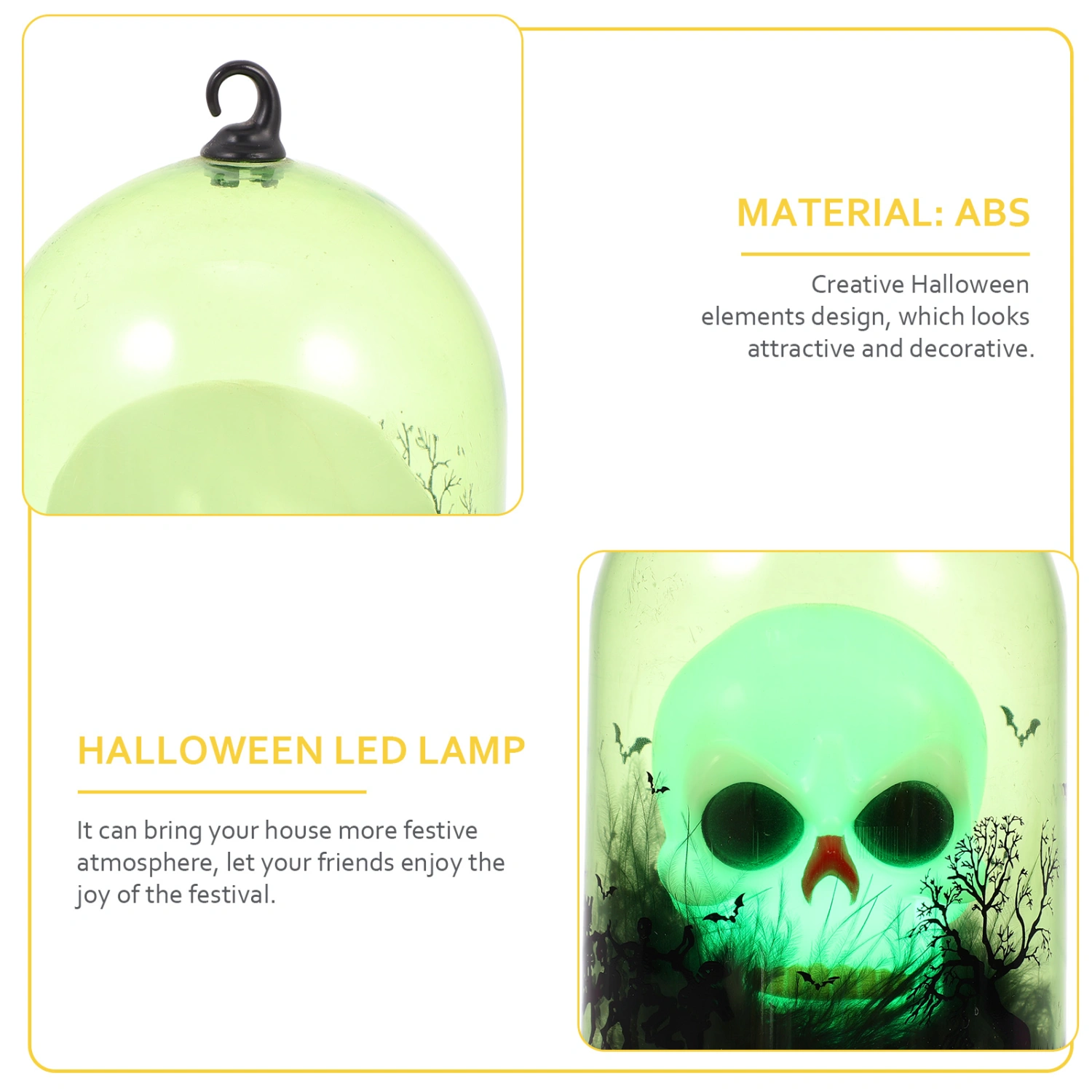Halloween Night Light Decorative Led Hanging Lamp Desktop Skull Head Lantern