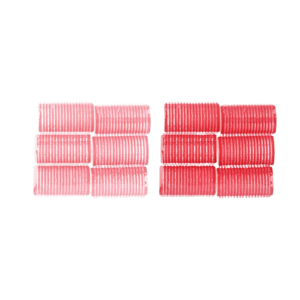 12pcs 30mm Plastic Big Wave Hair Curlers Self Adhesive Hair Styling Roller Hair Curlers Hairdressing Tools for Woman Girl (Random Color)