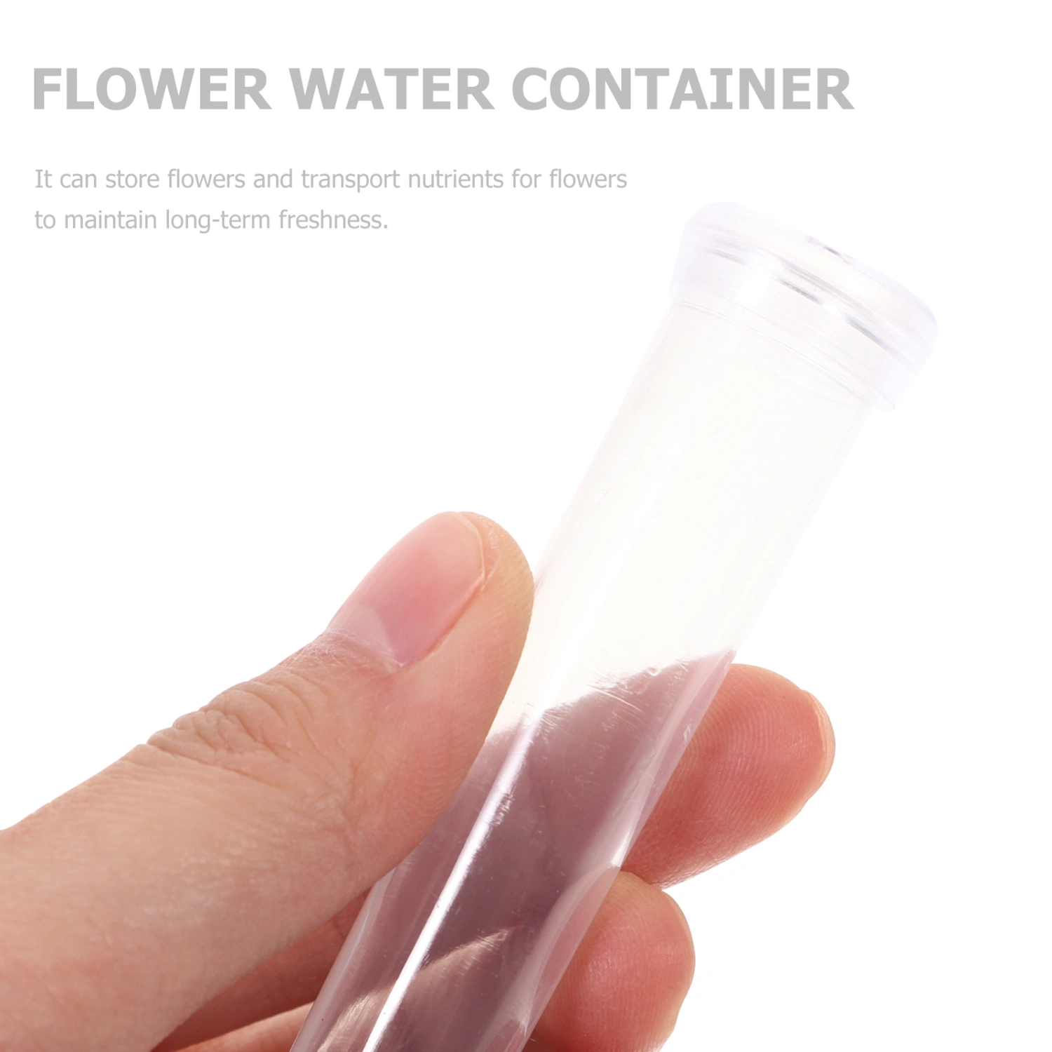 50pcs Nutrition Flower Plastic Tube Transparent Water Flower Tube Flower Water Container Florist Supplies