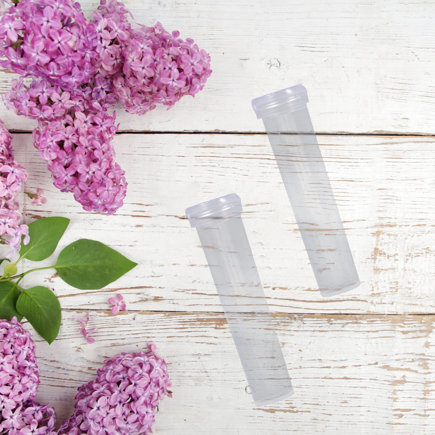50pcs Nutrition Flower Plastic Tube Transparent Water Flower Tube Flower Water Container Florist Supplies