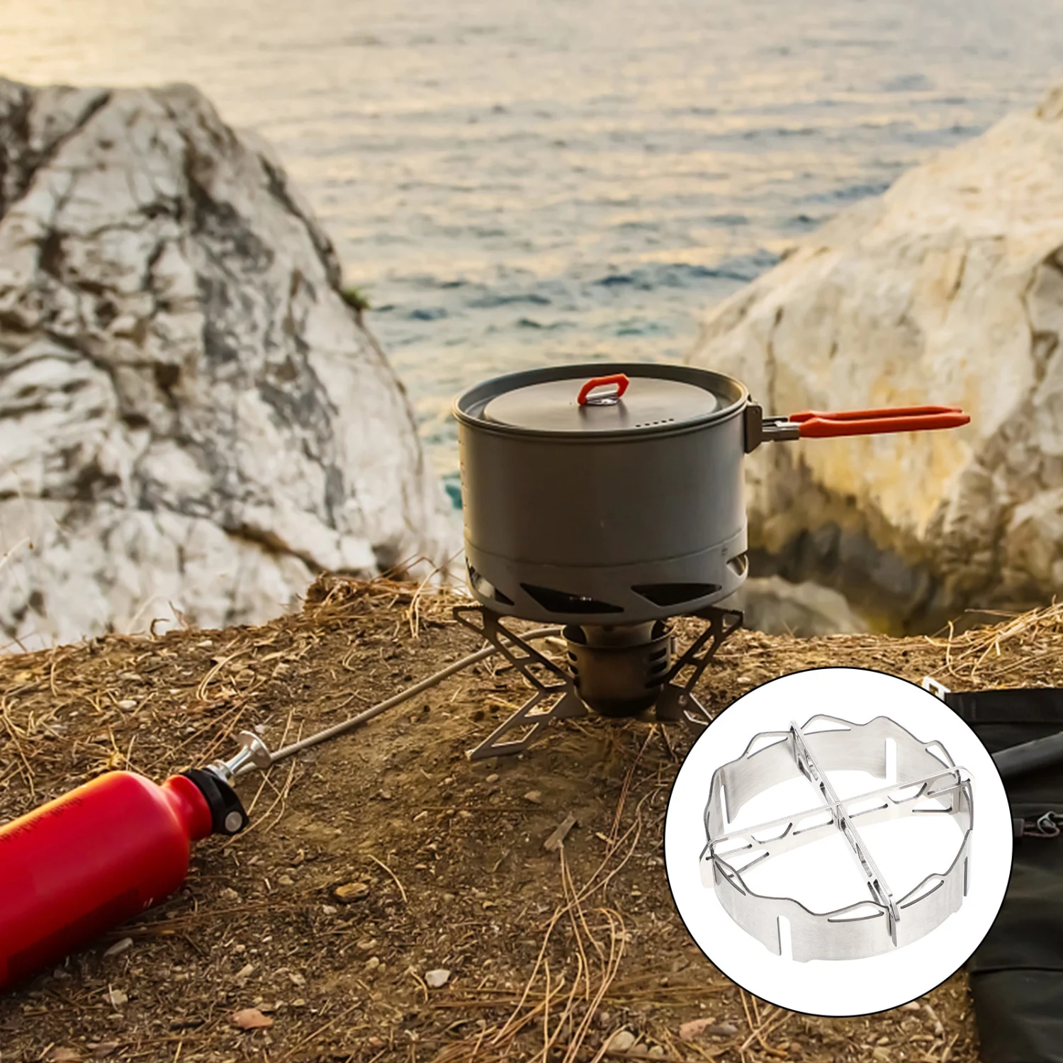 1 Set of Home Gas Stove Windproof Ring Gas Stove Pot Holder Energy Saving Cover