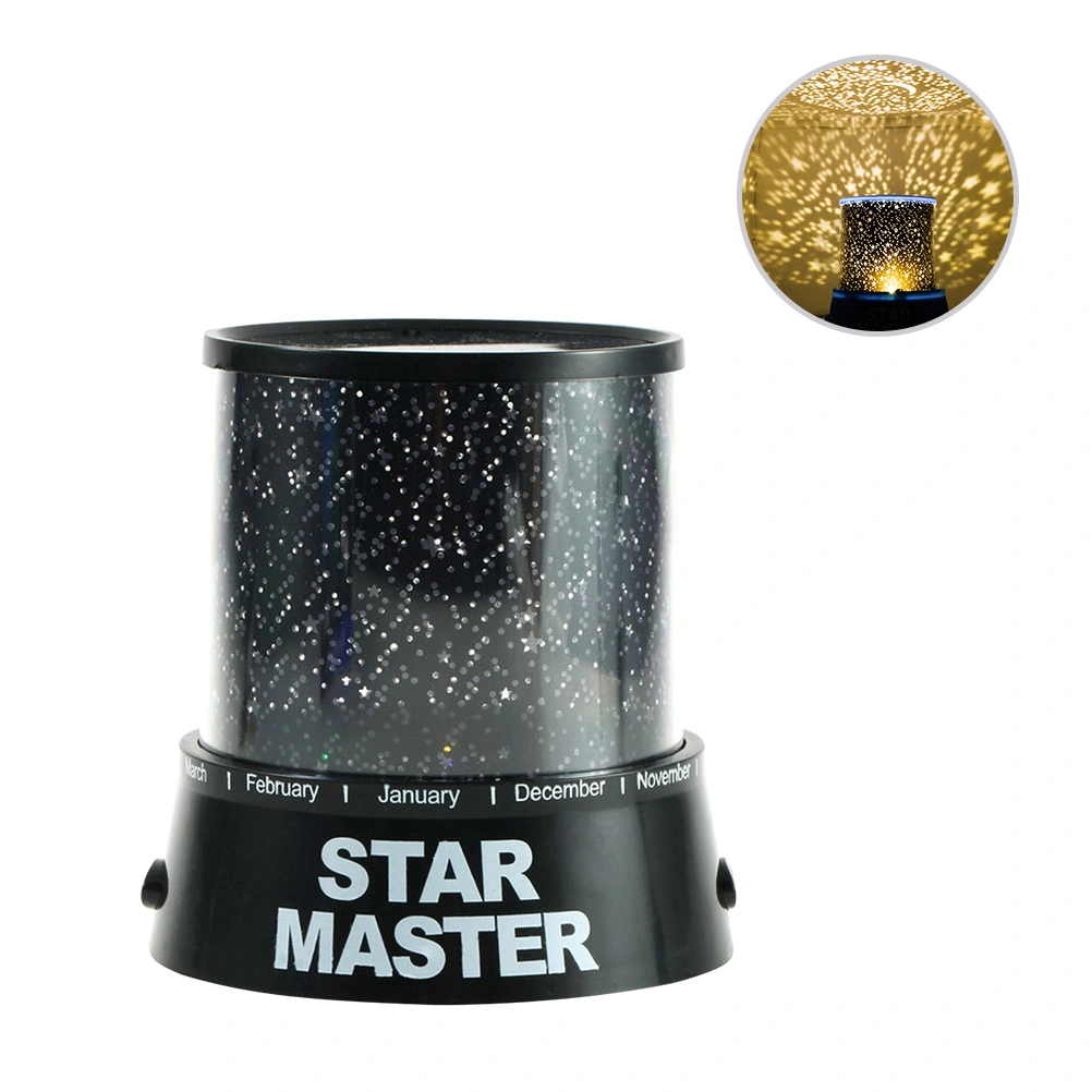 Fantastic Colorful Starry Sky LED Projector Twilight Romantic Night Light Lamp(Black)