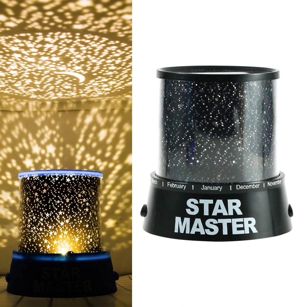 Fantastic Colorful Starry Sky LED Projector Twilight Romantic Night Light Lamp(Black)