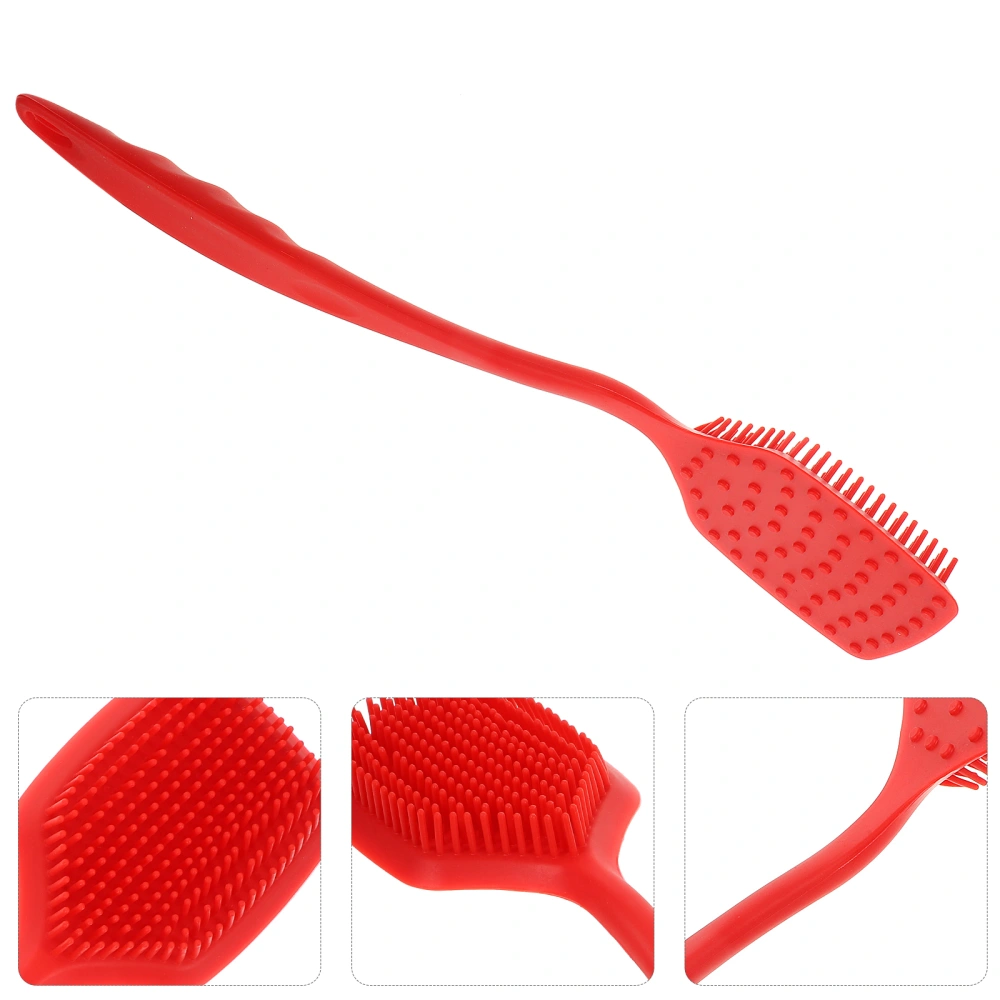 Silicone Dishwashing Brush Non-stick Oil Wash Pot Brush Clean Kitchen Utensils Long Handle Sink Brush Random Color