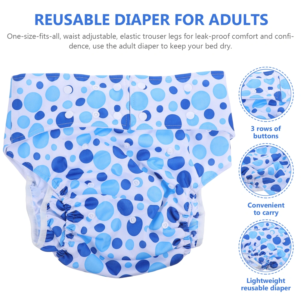 1Pc Old People Leakproof Diaper Exquisite Printed Adult Reusable Cloth Diaper