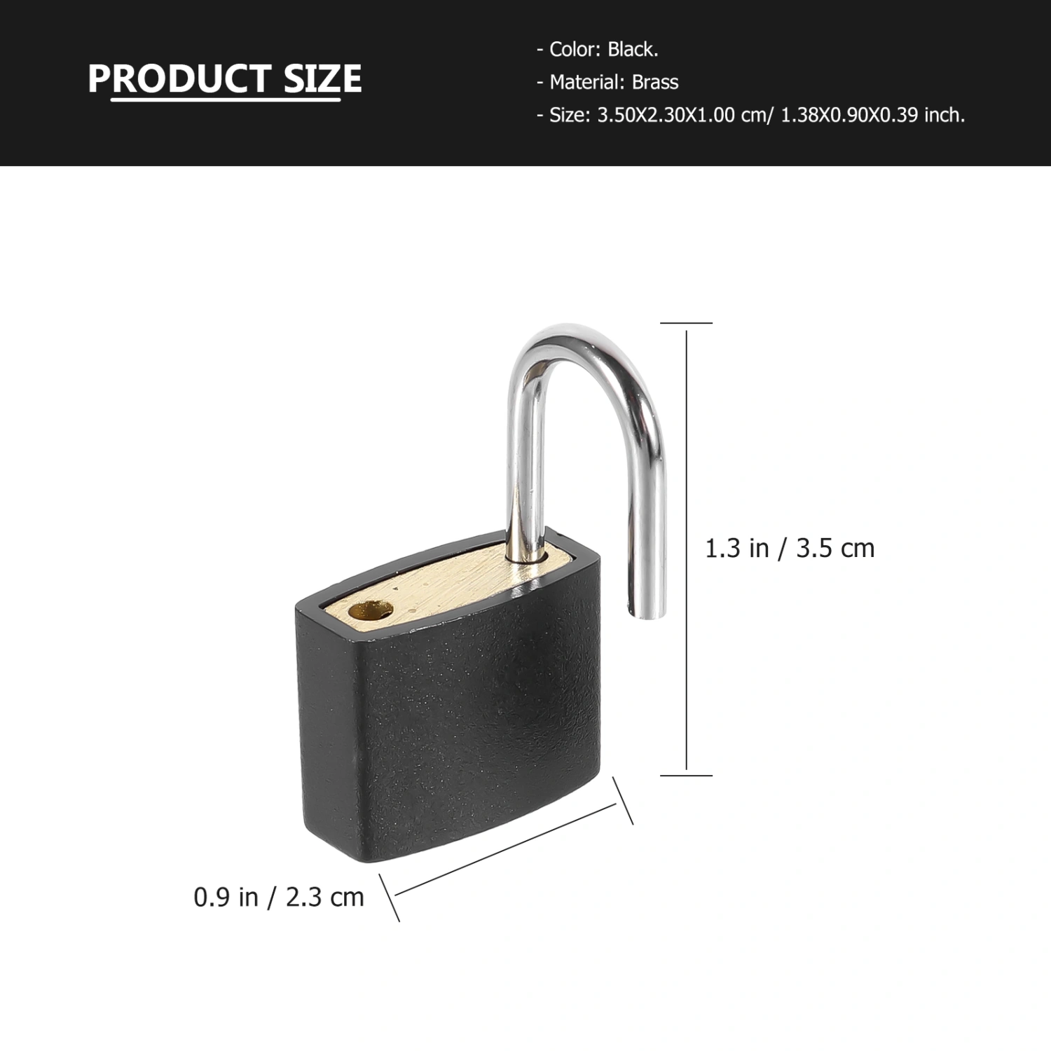 8pcs Practical Black Padlock Mini Cabinet Lock Drawer Lock for Home Luggage