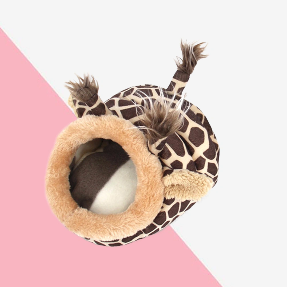 Mini Warm Sleep Pet Cushion Pad Bed Giraffe Design Cage for Hamster/Hedgehog/Squirrel/Mice/Rats/Small Animals Size S