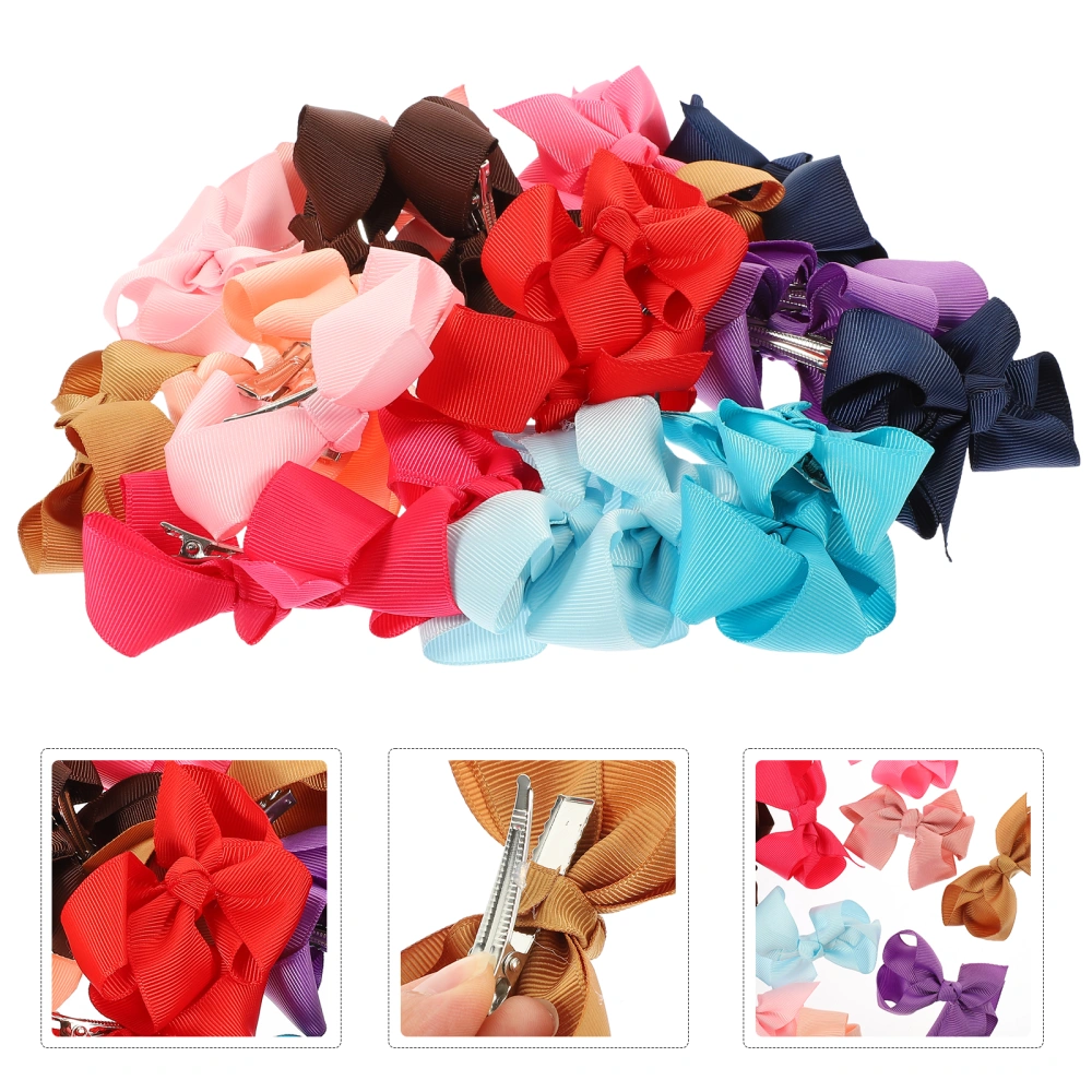 24Pcs Kids Hair Bows Girls Hairs Hairpin Kids Bow Hairpin Headdress Girl Bow Decors