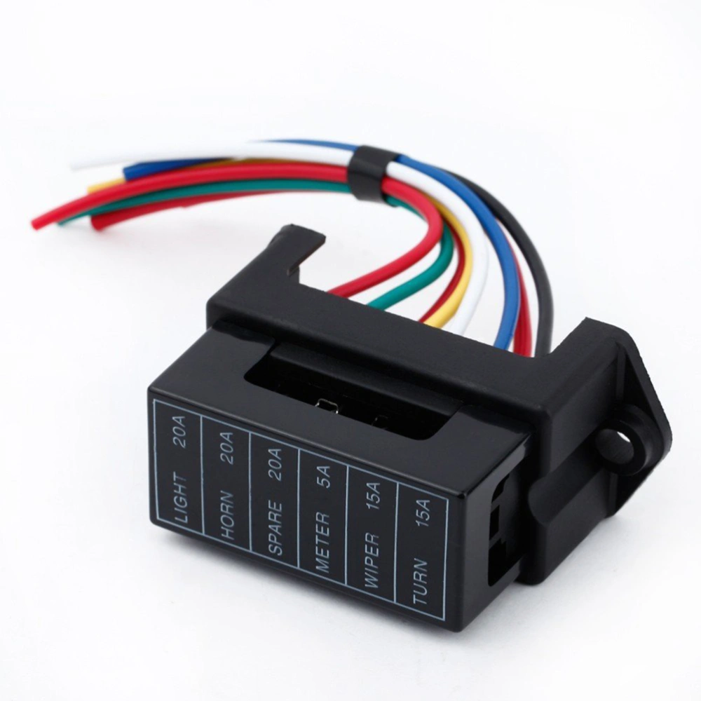 6-Way 2-Input Fuse Holder Standard Circuit Fuse Board with 15cm Wire For Car Boat Marine Trike Truck (Fuse Not Included)