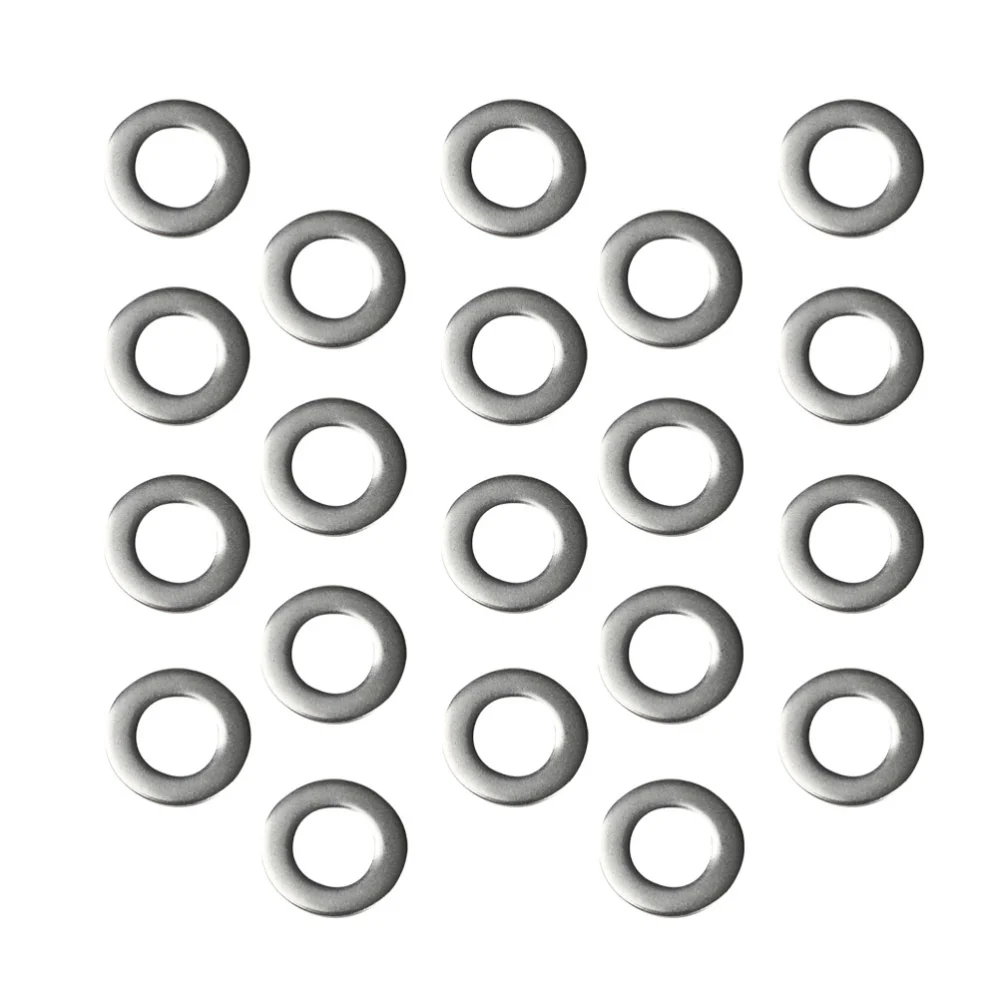 50 Pcs Stainless Steel Metal Gasket Round Spacer Bead for DIY Screw Accessories Supplies Jewelry Makings (Silver)