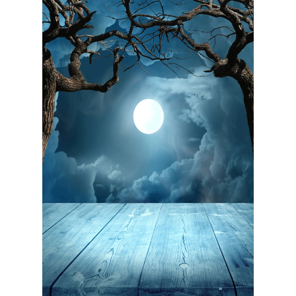 90*150cm 3D Halloween Creepy Backdrop Moonlit Horror Tree Background for Parties Photography Studio Photo Booth (DZ-769)