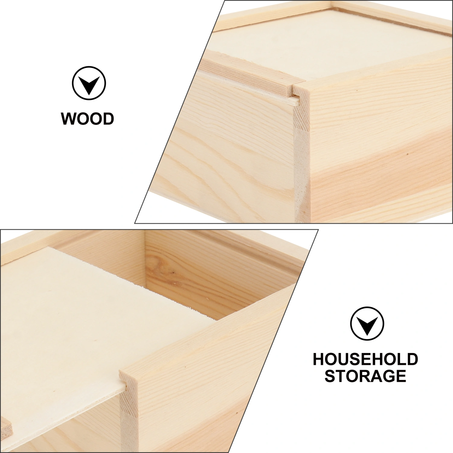 2Pcs Wooden Soap Boxes Decorative Jewelry Boxes Gift Wrapping Boxes (Khaki)