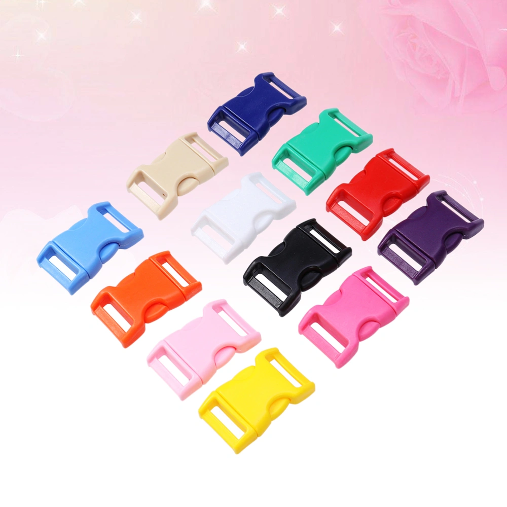 100pcs Small Plastic Buckle Colorful Mini Buckle Clips with Curved Insert 10mm for Dog Collars Webbing Random Color