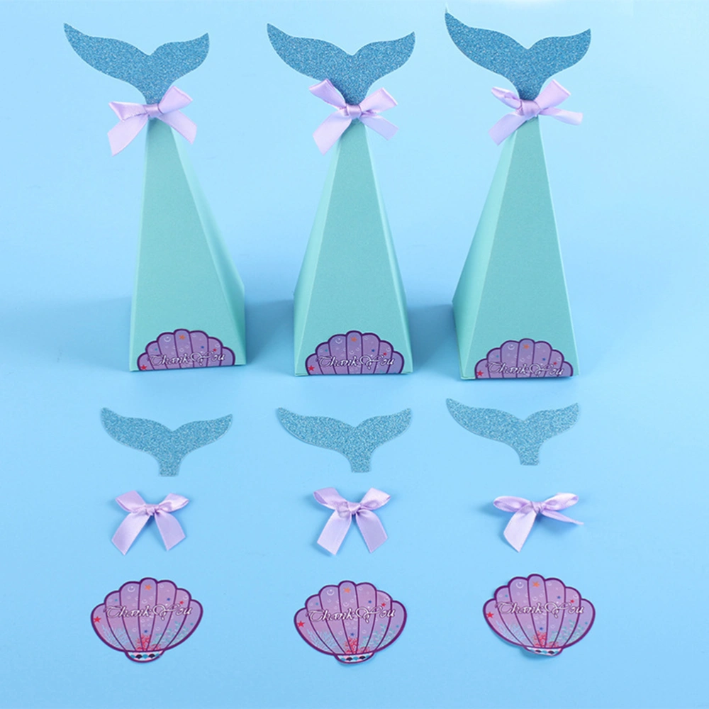 20pcs New Mermaid Candy Box Wedding Birthday Party Decorations Supplies Kids Favor Paper Gift Sweet Case