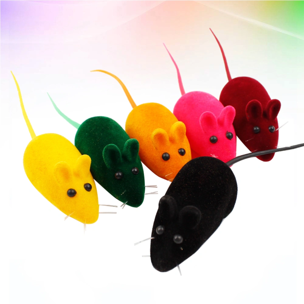 20PCS Artificial Mouse Vinyl Funny Mouse Playing Props Sound Toy Pet Supplies for Cat Pet Kitten