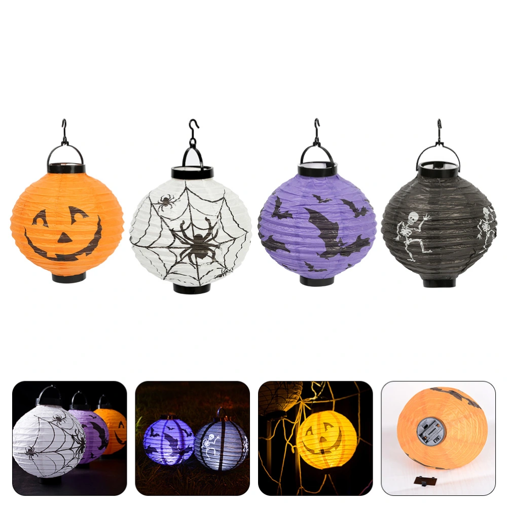 4pcs Halloween Pumpkin Lantern Halloween Decor Indoor Outdoor Paper Lantern