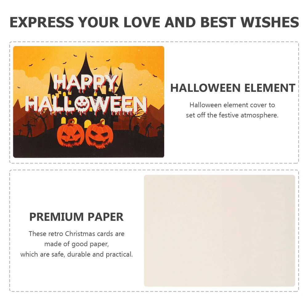 2Sets Happy Halloween Greeting Cards with Envelopes Festival Party Greeting Cards