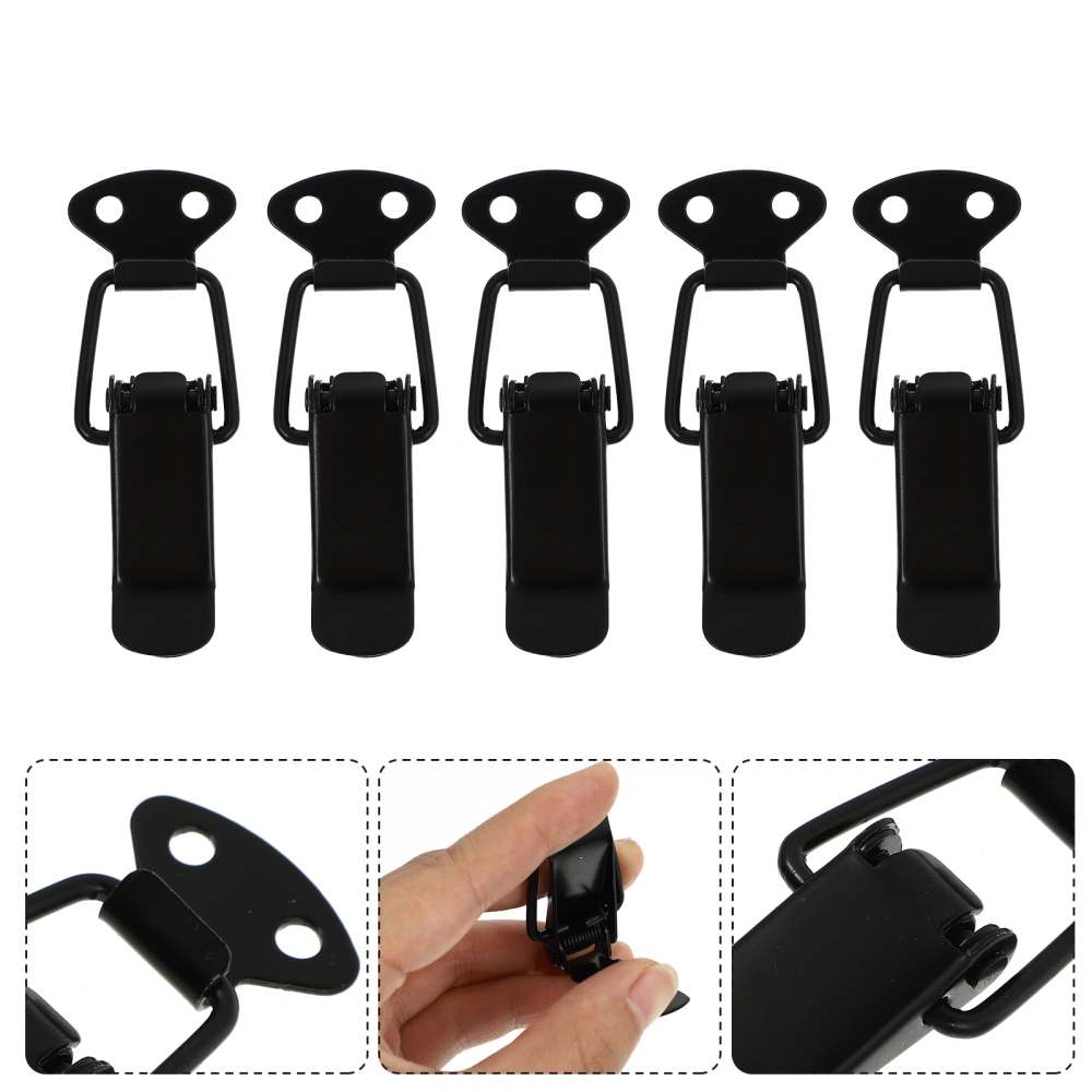 1 Set 8Pcs Stainless Steel Spring Loaded Toggle Latches Box Luggage Lock (Black)