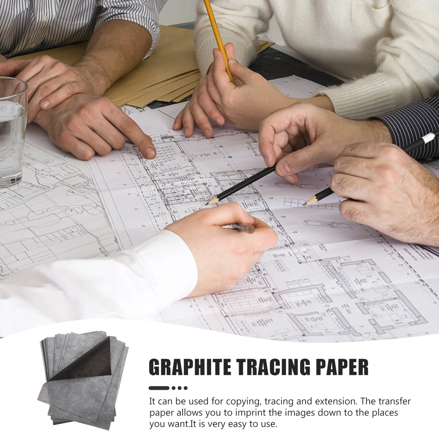 100 Sheets of Carbon Transfer Copy Paper One-side Transfer Paper A4 Carbon Paper