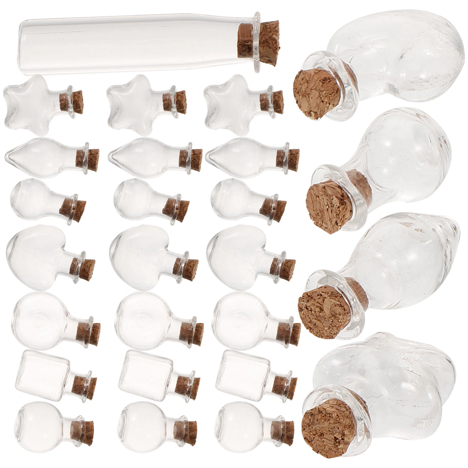 48Pcs Small Wishing Bottles Mini Glass Jars with Cork Stoppers Mini Drifting Bottles Decorations