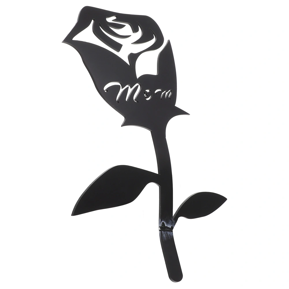 1pc Mother's Day Rose Design Stake Lawn Scene Decor Garden Acrylic Decoration