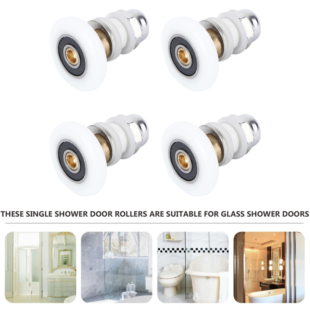 4Pcs 28mm Copper Shower Door Rollers Runners Wheels Pulleys Guides Home Bathroom DIY Replacement Parts